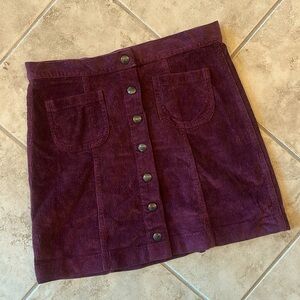 Brandy Melville Burgundy Corduroy Skirt